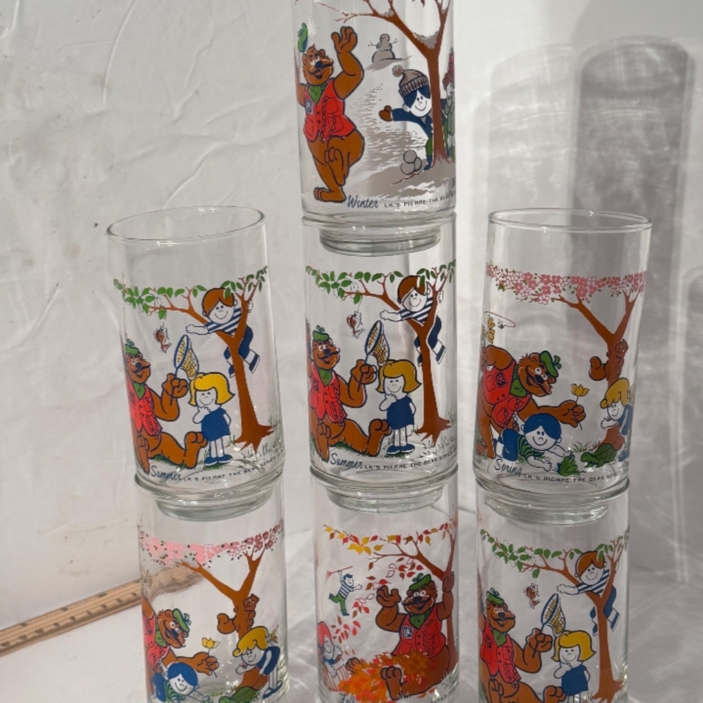 Vintage Cartoon Character Glass Set